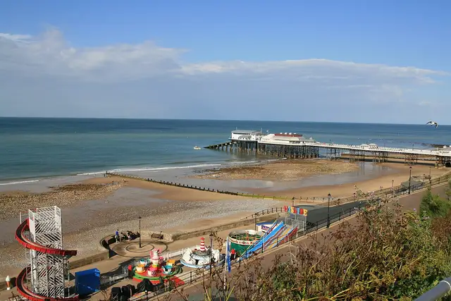 North Norfolk coast — Cromer view of West Beach and pier